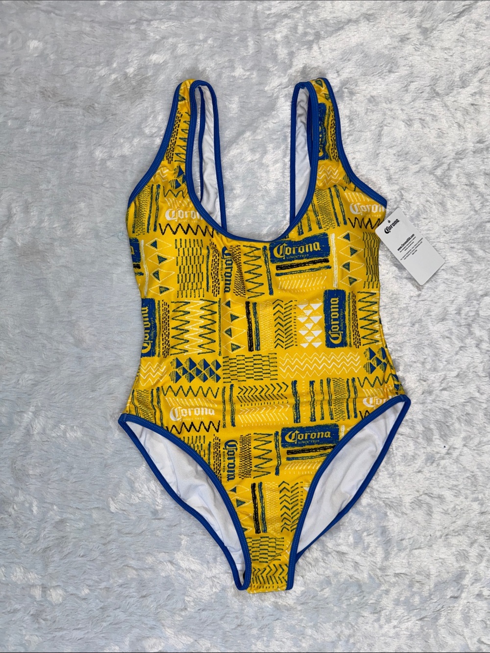 Corona Yellow and Blue One-Piece Swimsuit